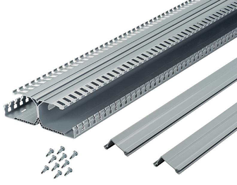 Product image for PANDUIT DRD22WH6 DUCT DIN 2"H 6'L WIRING 6.25"X2.15" FINGER DUCT WHITE W/ BASE COVER AND RAILMOUNT PANELMAX 6 FOOT LENGTH