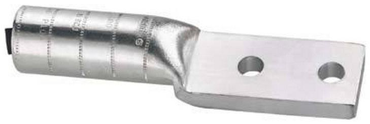 Product image for Lug straight 2-hole long-barrel aluminium 600KCMIL 1/2"