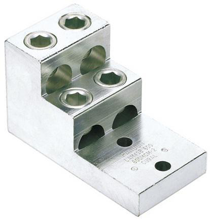 Product image for Lug 2-hole 4-barrel aluminum 2AWG-600KCMIL 3/8"