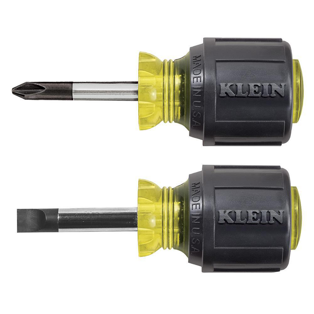 Product image for KLEIN 85071 TOOL SCREWDRIVER SET2P CUSHION GRIP STUBBY KLE85071