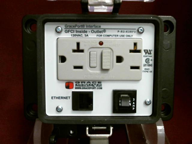 Product image for EtherNet CAT-5 type-4X size-K GFCI inside-rear outlet 15A