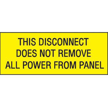 Product image for SIGN,CAUTION THIS DISCONN..,BL/YL,PK5
