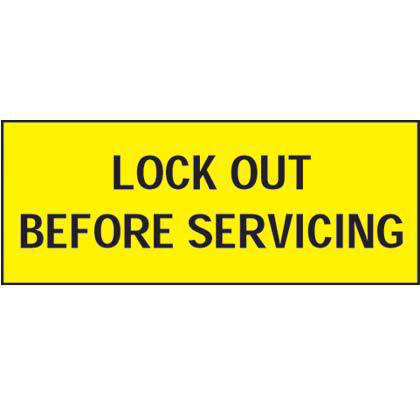 Product image for SIGN,CAUTION LOCK OUT..,BL/YL,PK5