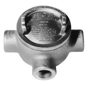 Product image for CROUSE_HINDS GUAT26 BOX CONDU OUTLET 3"DIA 3HOLE T TYPE 3/4"HUB IRON ALLOY CONDULET W/ COVER N3 N4 N7CD N9EFG