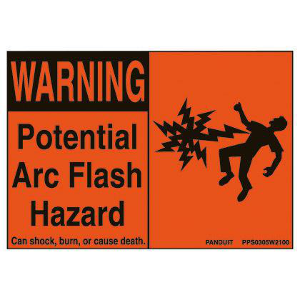 Product image for WARNING SIGN,ARC FLASH HAZ...BL/OR,PK5