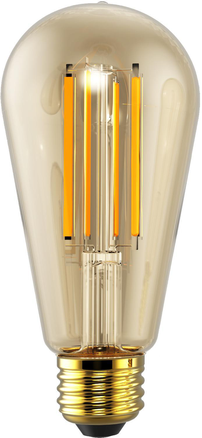 Product image for 2200K LED ADVANTAGE FILAMENT ST19 320 DEG, 5W-400LM, DIMMABLE, 80CRI, 2200K, E26, 120VAC AMBER
