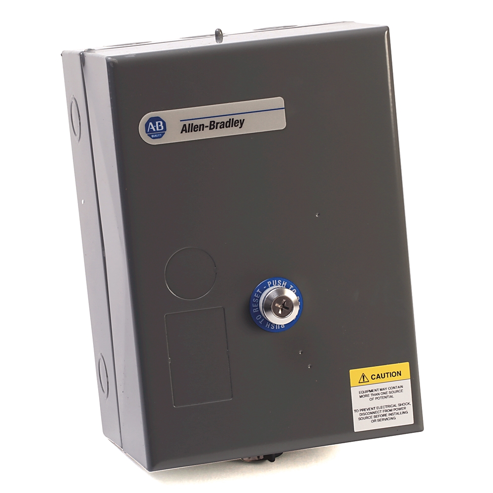 Product image for Starter non-reversing NEMA-1 10HP 27A 550-600V 5.4-27A relay pilot light