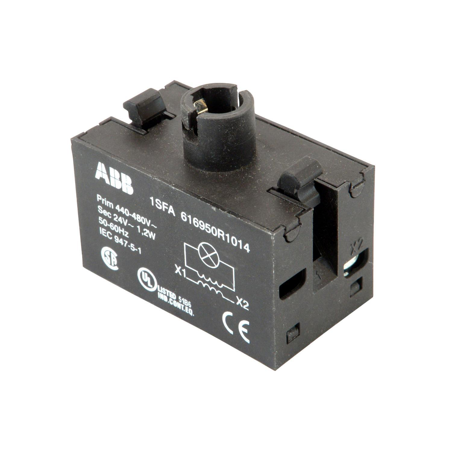 Product image for XFMR BLOCK W/LAMP HLDR 480/24V