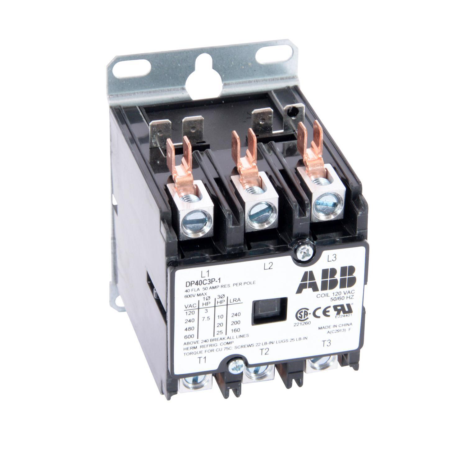 Product image for CONT DP 3P 40A 120V COIL