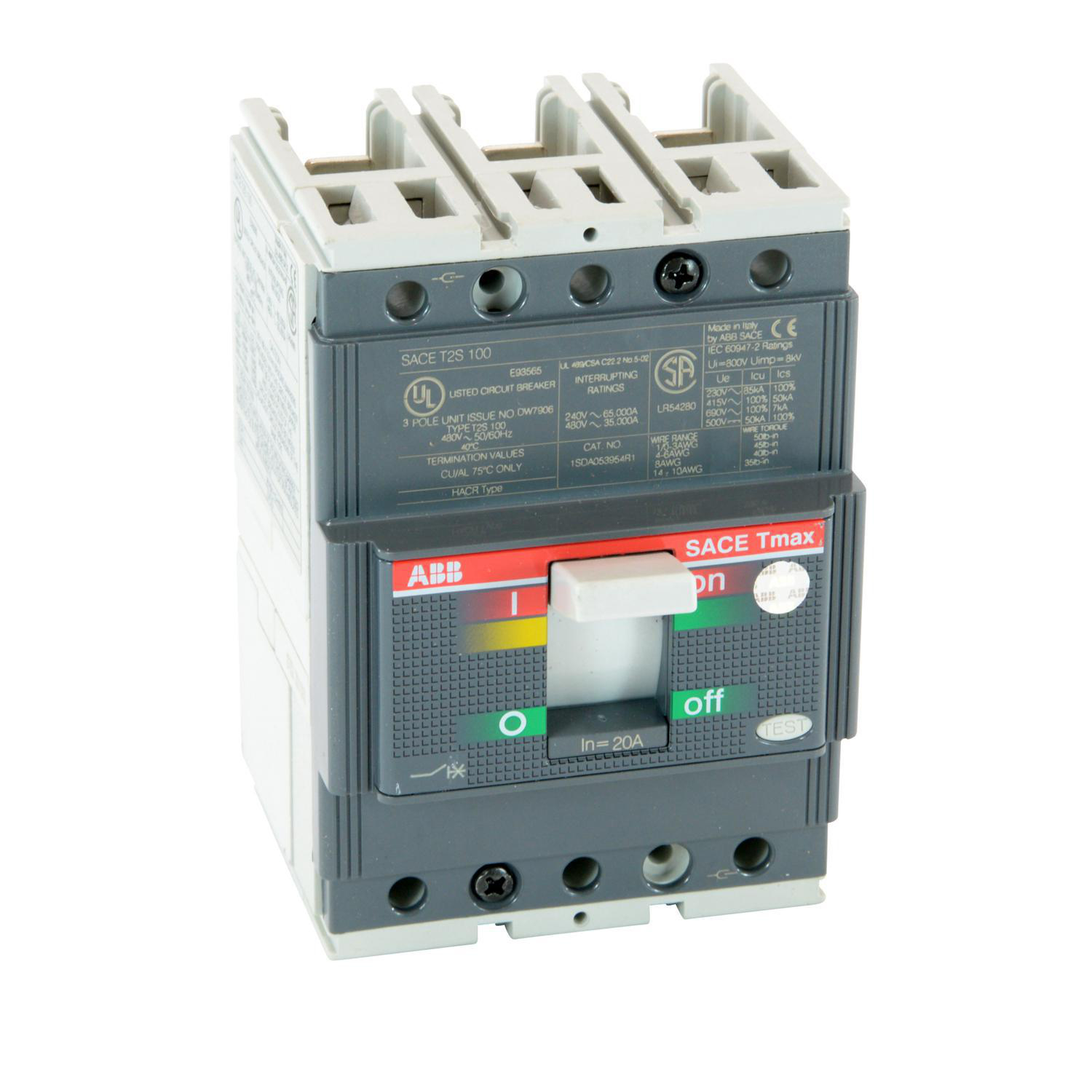 Product image for MOLDED CASE CIRCUIT BREAKER 20AMP,