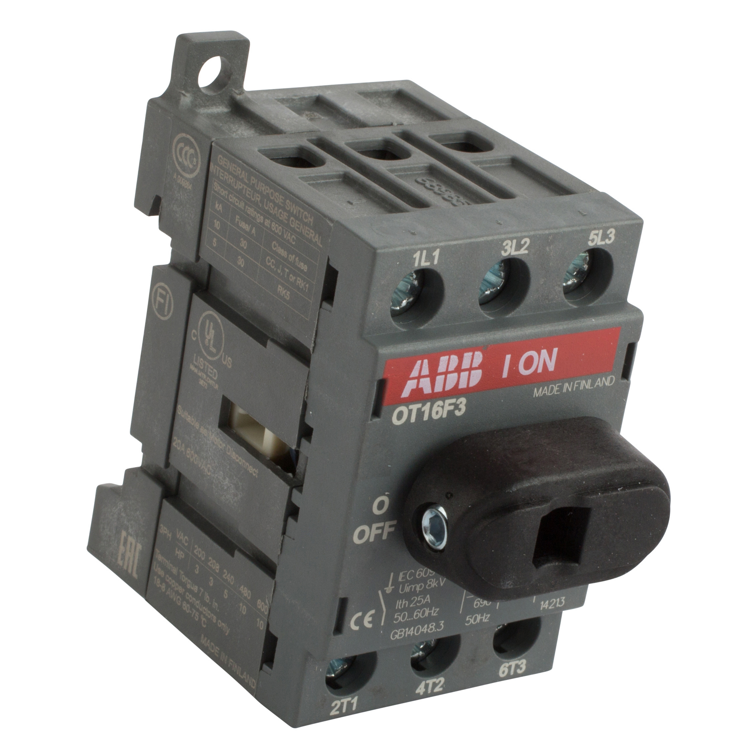 Product image for SWITCH NF 3P 16A UL508