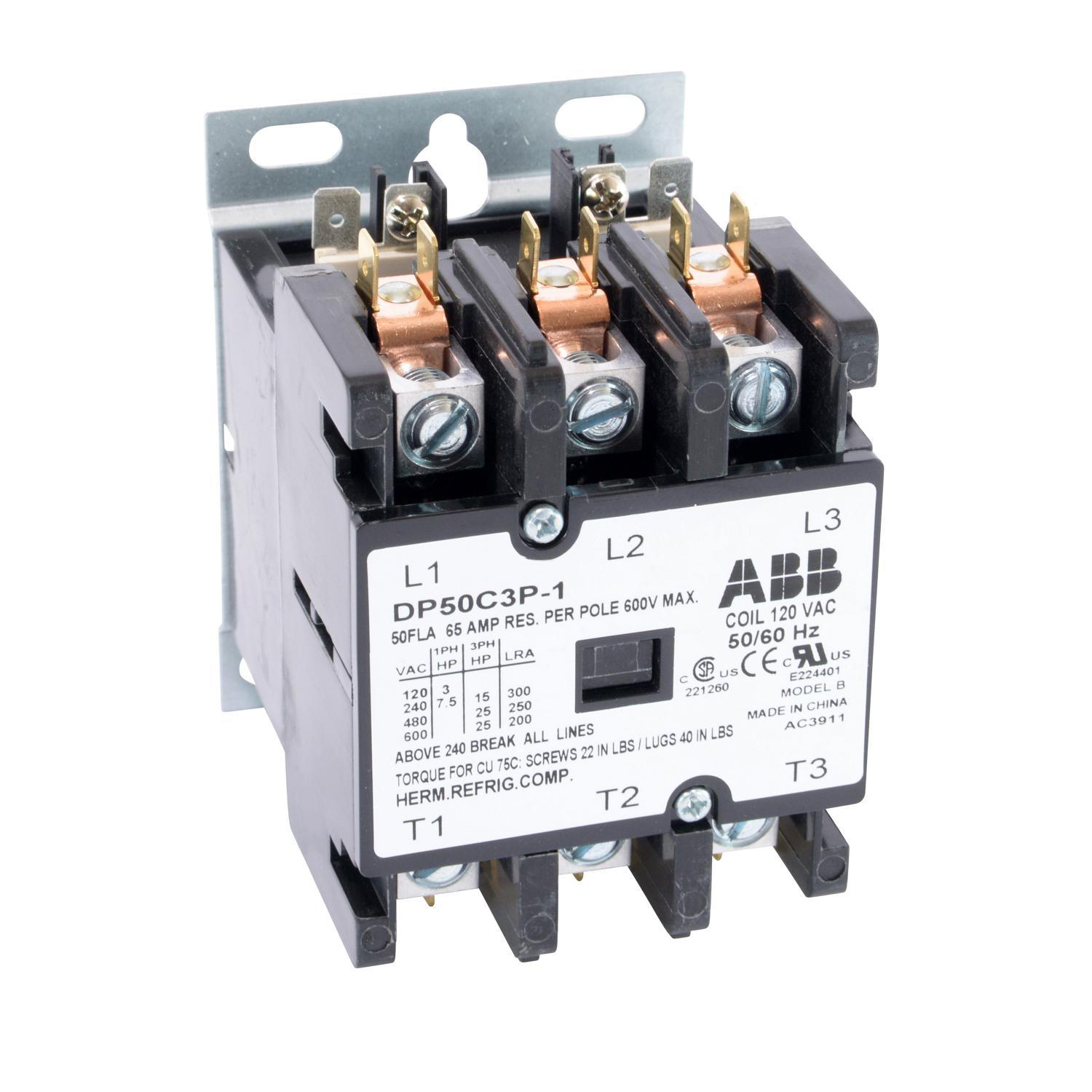 Product image for DP CONTR, 50A,3P,120VAC