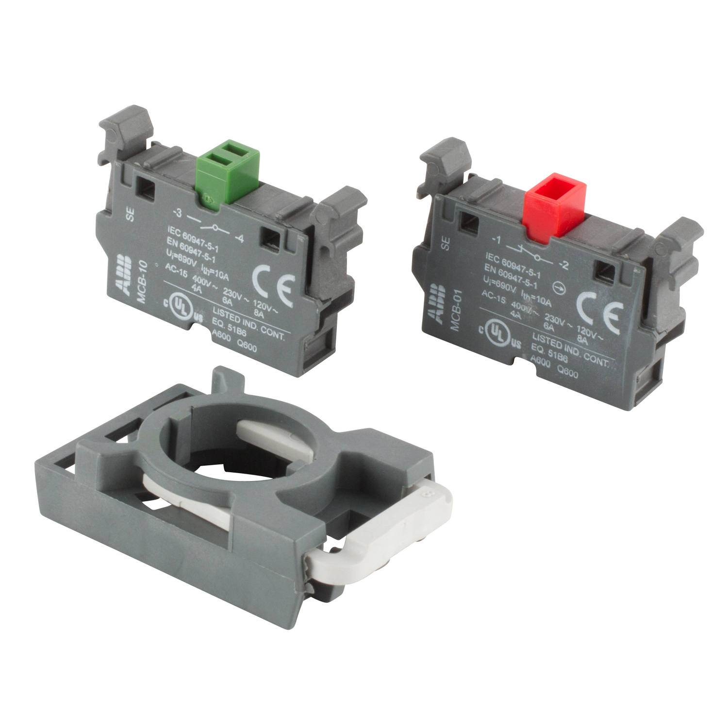 Product image for 1 NO 1NC CONTACT BLOCK W/HLDR
