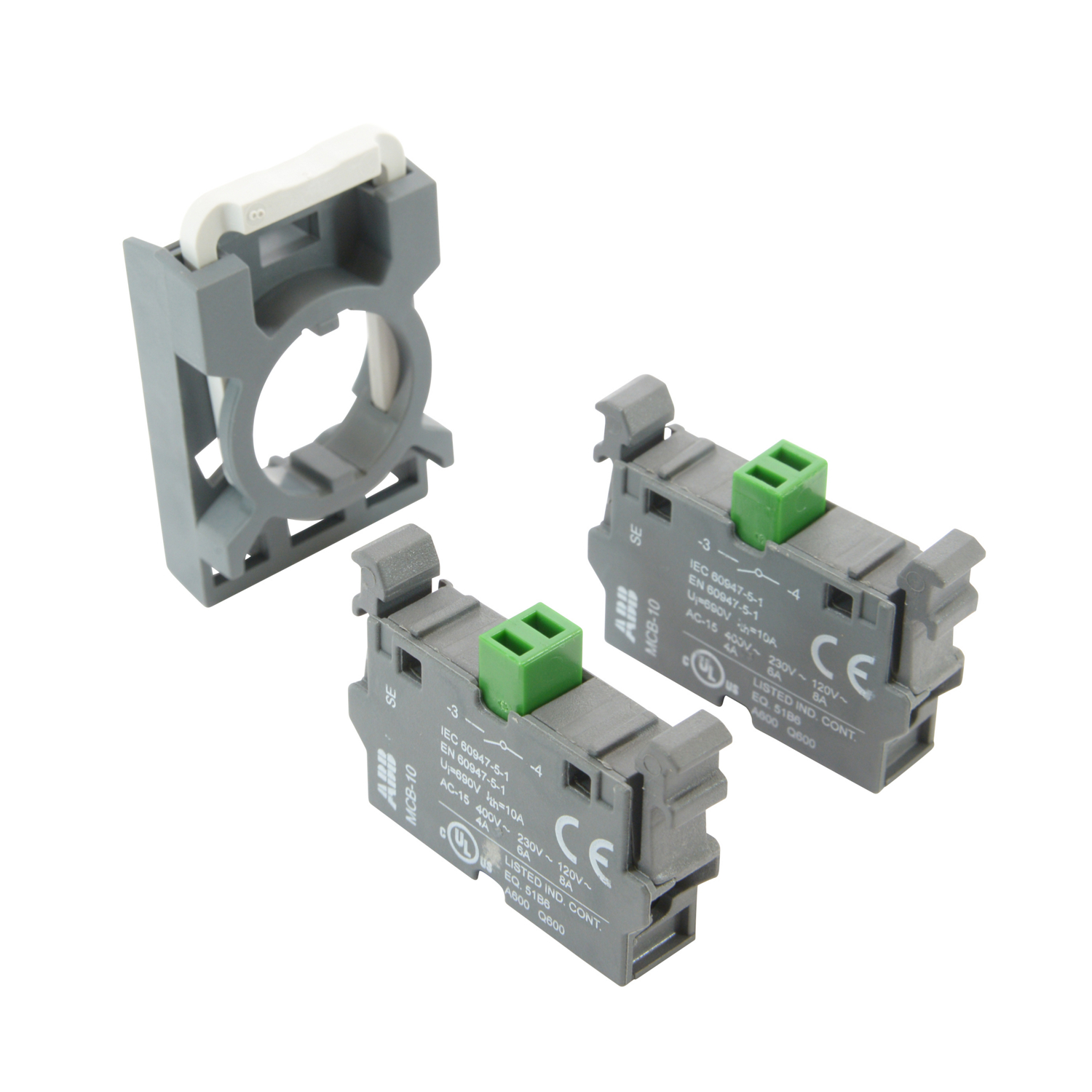 Product image for 2 NO CONTACT BLOCK W/HLDR