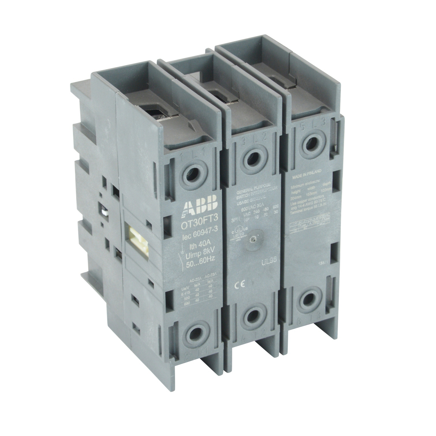 Product image for 3P 30A UL98 NF DOOR MOUNT SW