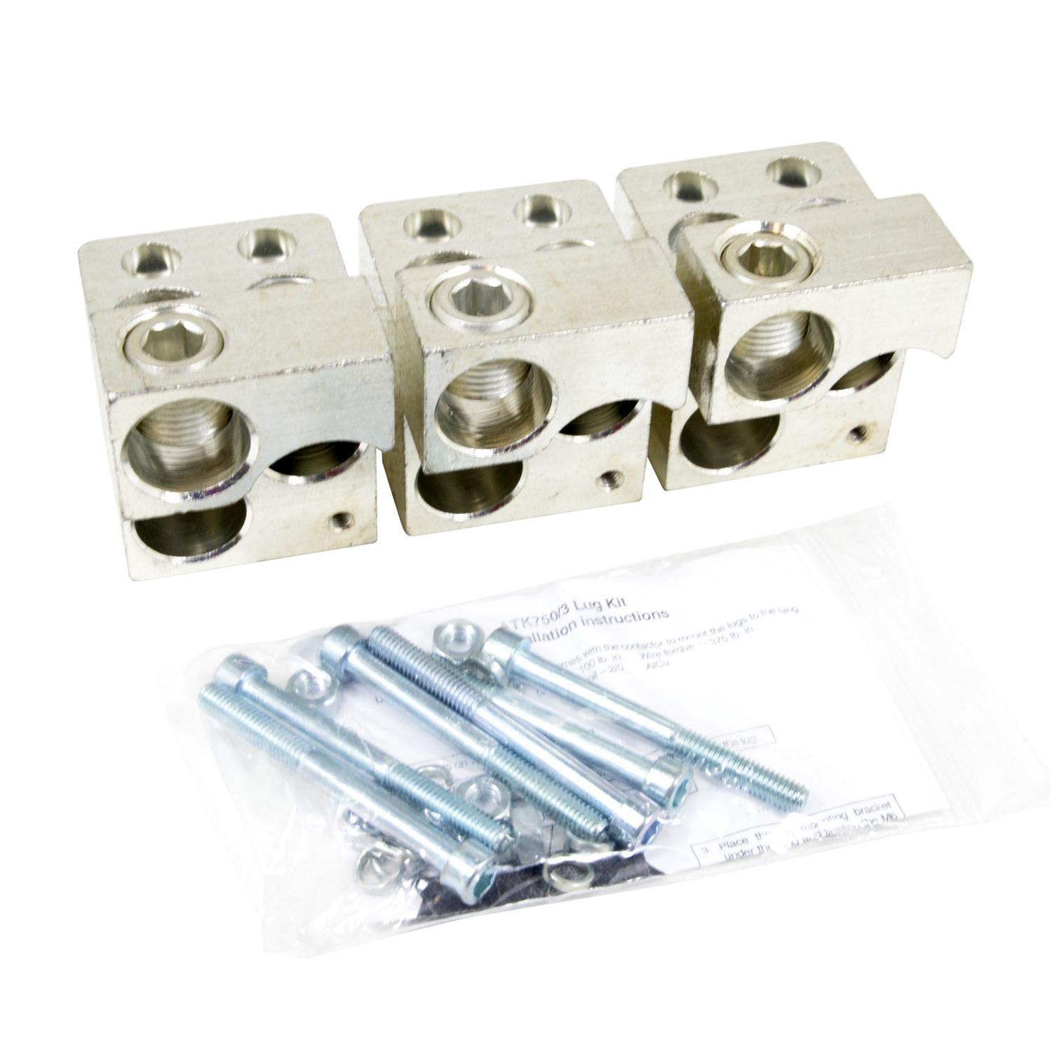 Product image for 3P TERMINAL KIT (3) 2/0-500MCM