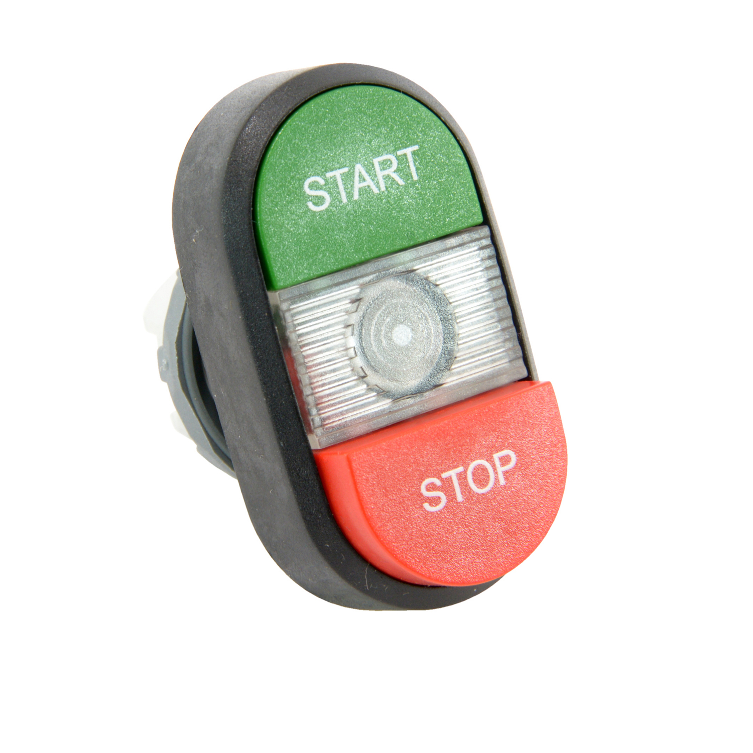 Product image for ABB MPD15-11C PUSHBUTTON FLUSH EXTHEAD ST/ ST GREEN/ RED CLEAR ILL