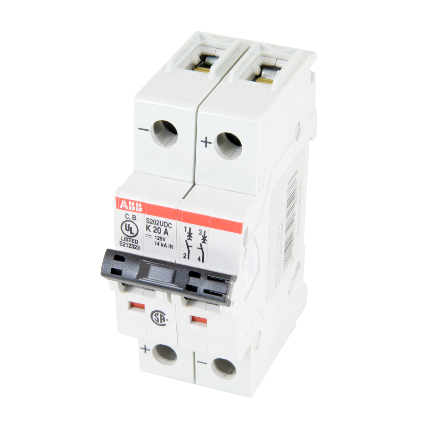 Product image for S200UDC MCB 2P K 20A 60 VDC BCPD