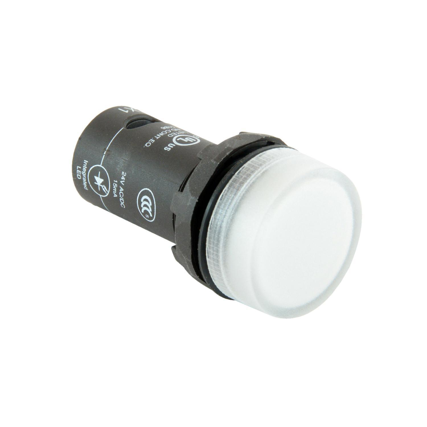 Product image for 22MM CPPL WHT LED 24VAC/DC