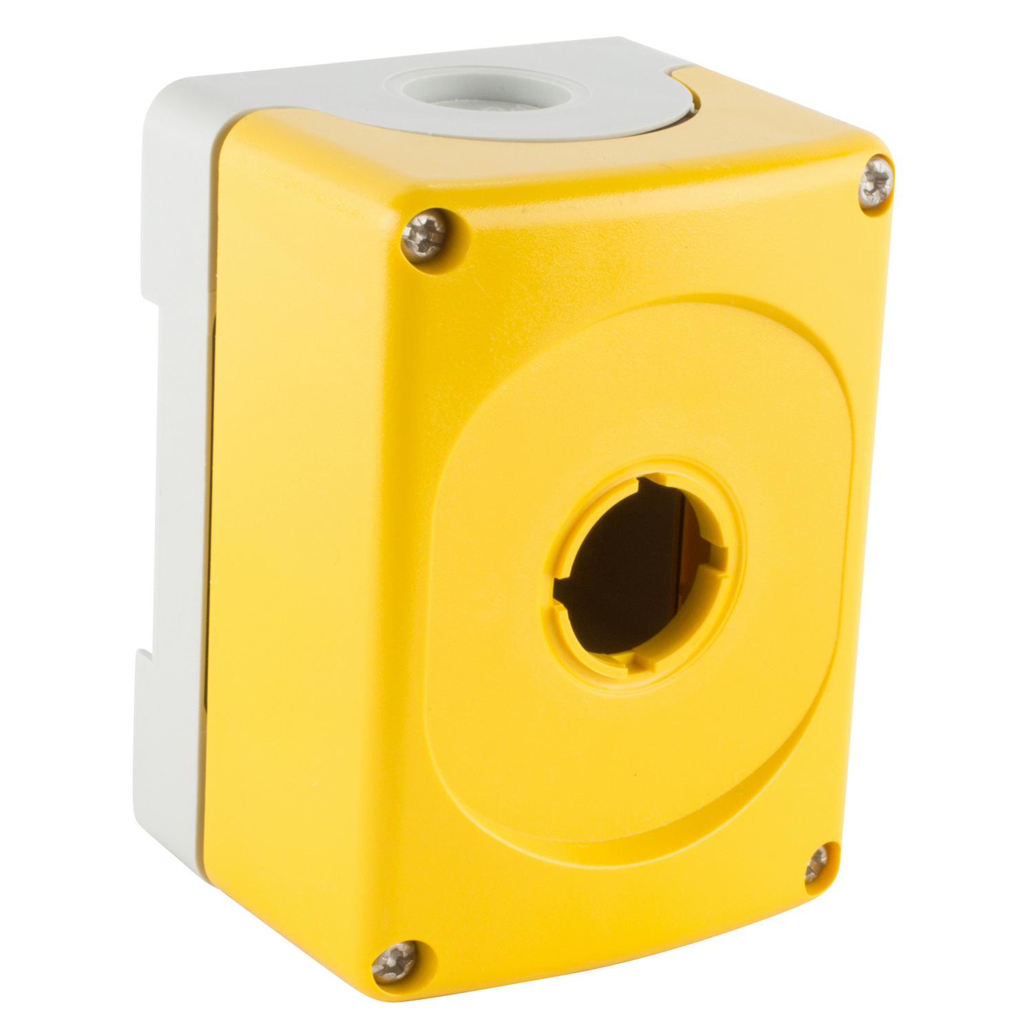 Product image for EMPTY PLASTIC ENCL 1-HOLE YEL