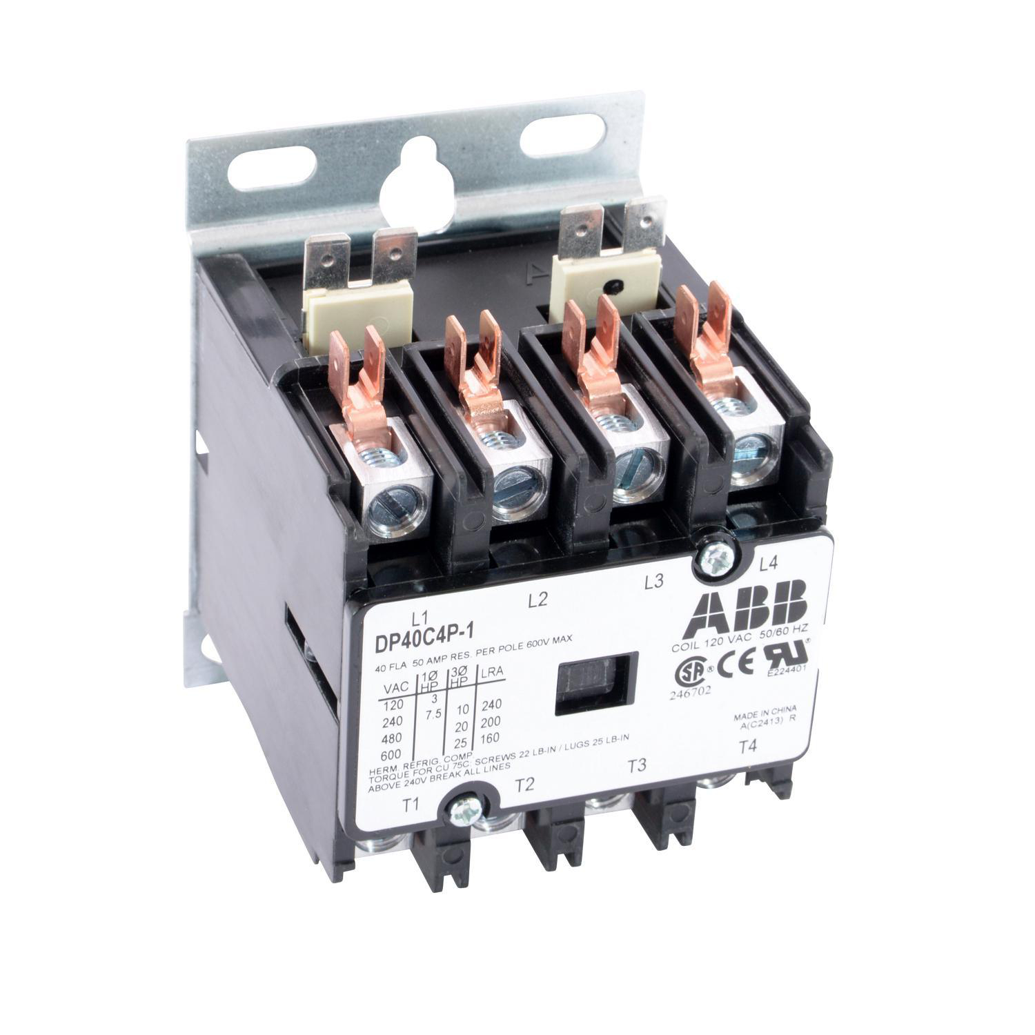 Product image for Contactor non-reversing 4pole 120V 40AMP