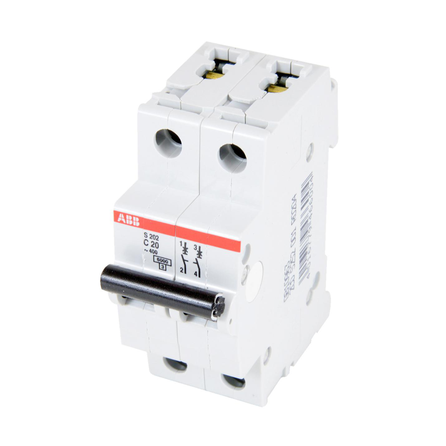 Product image for MCB C-curve thermal-electromechanic trip 2P 10kA 20AMP