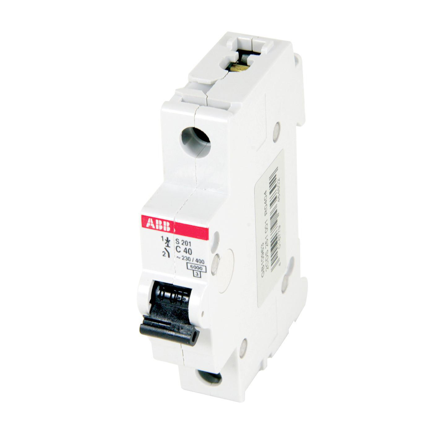 Product image for MCB C-curve thermal-electromechanic trip 1P 10kA 40AMP