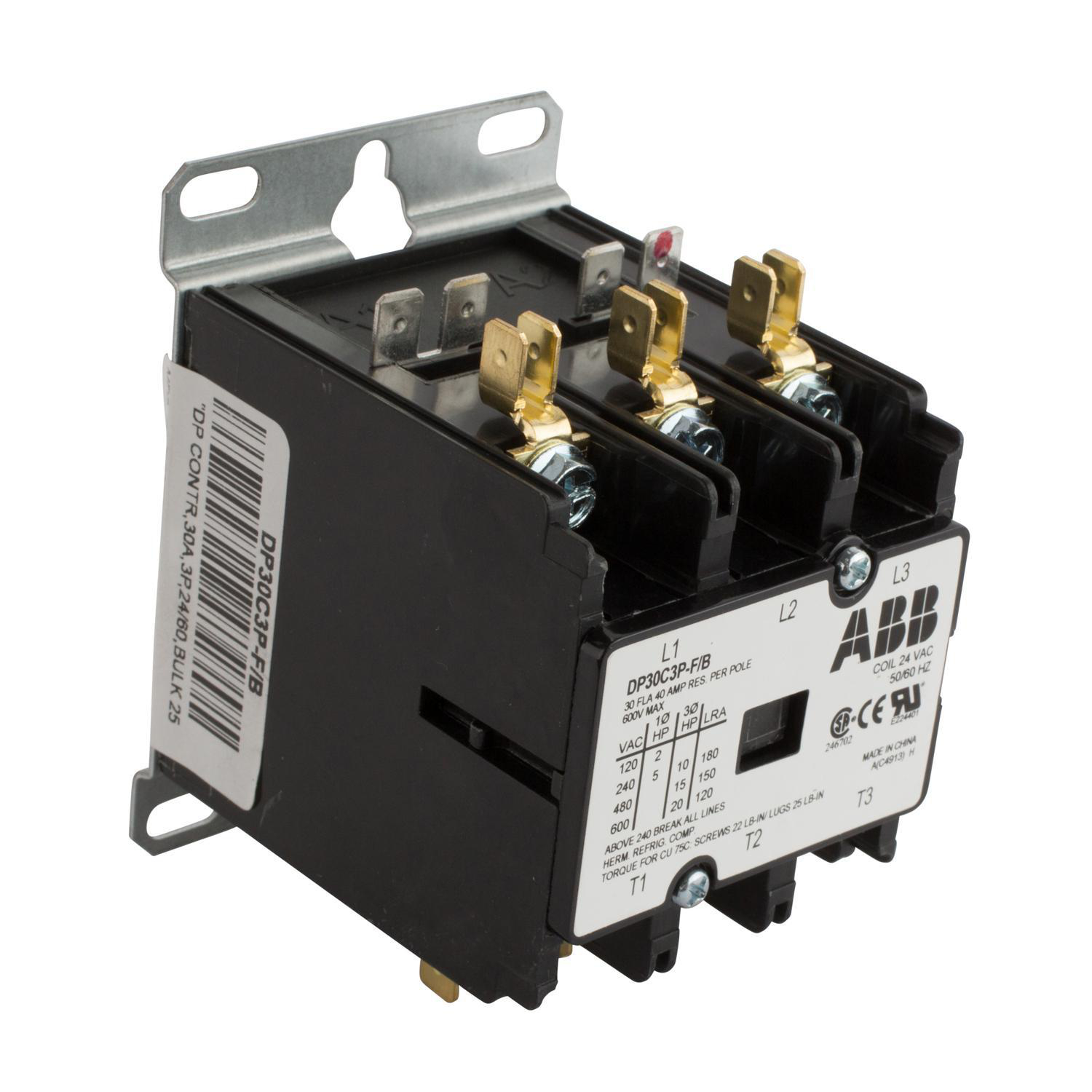 Product image for DP CONTR,30A,3P,24/60,BULK 25