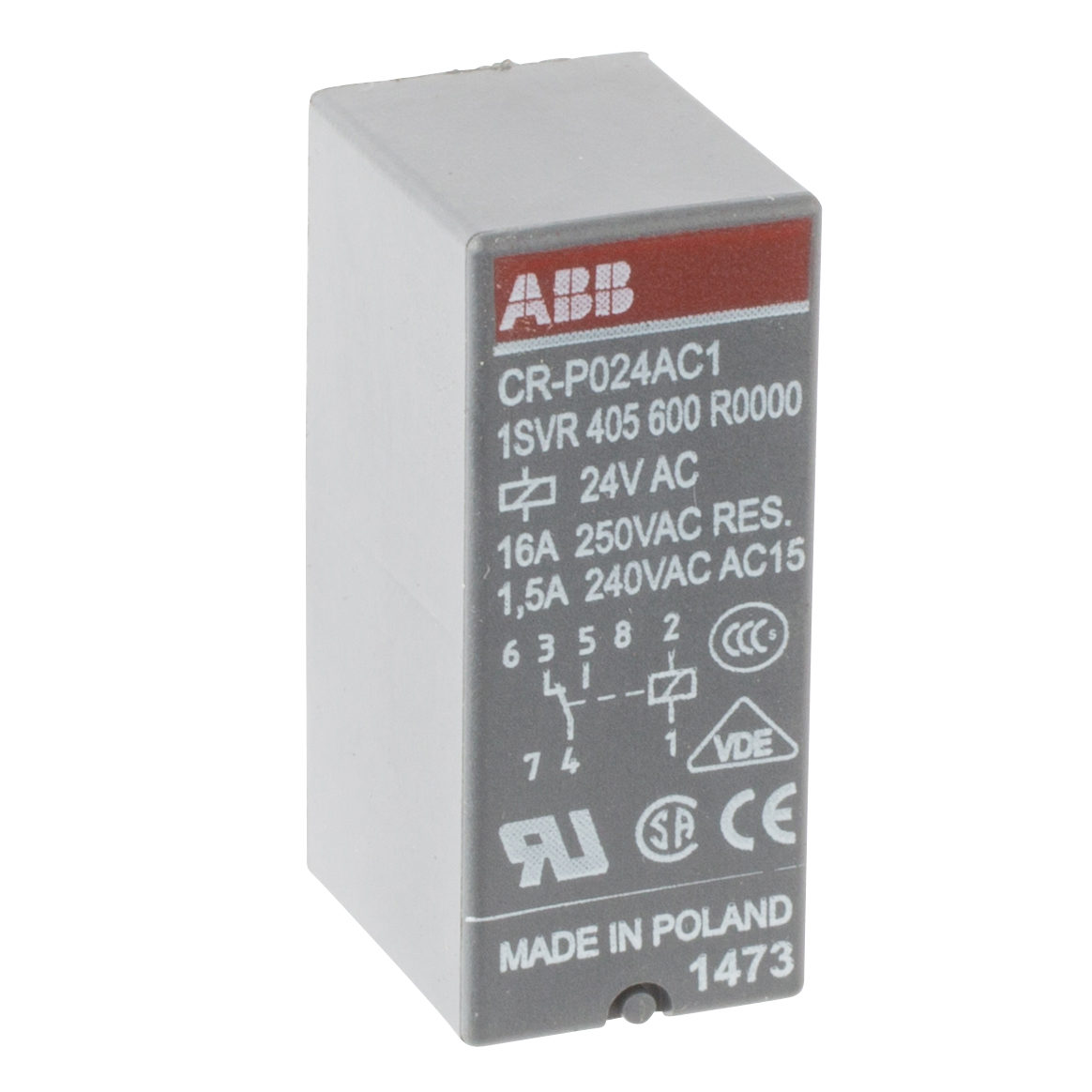 Product image for CR-P024AC1 PLUGGABLE INTERFACE REL.