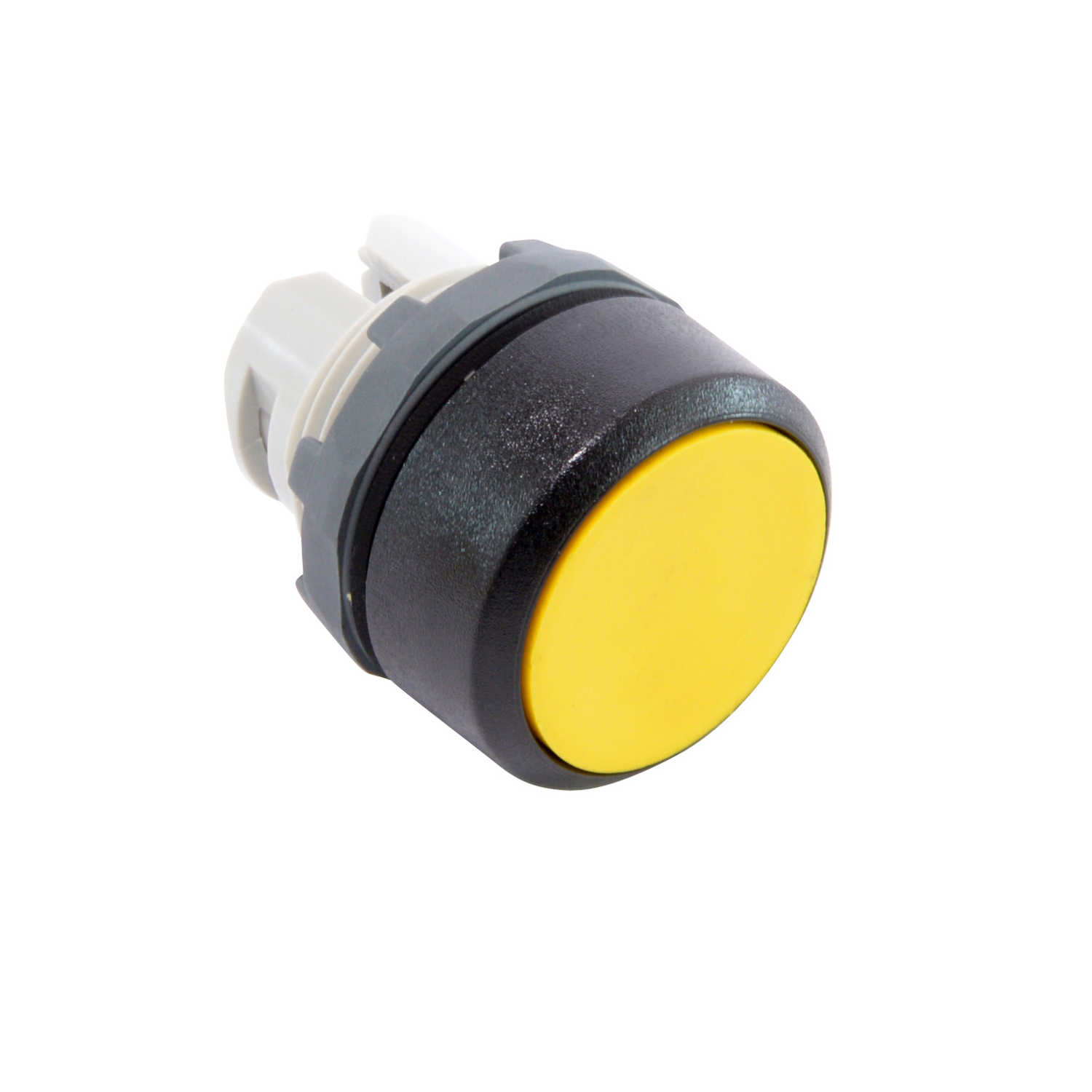 Product image for ABB MP1-10Y PUSHBUTTUN FLUSH 22MM YELLOW MOMENTARY BLACK PLASTIC RING