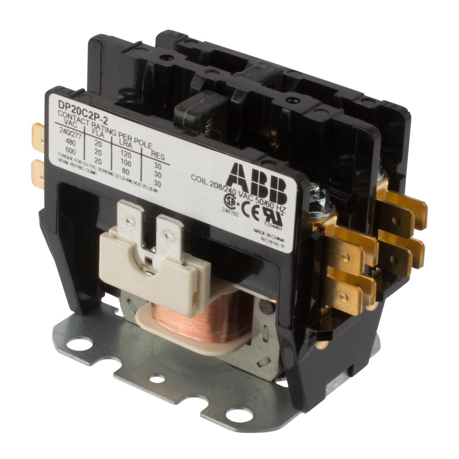 Product image for DP CONTR, 20A,2P,208/240VAC