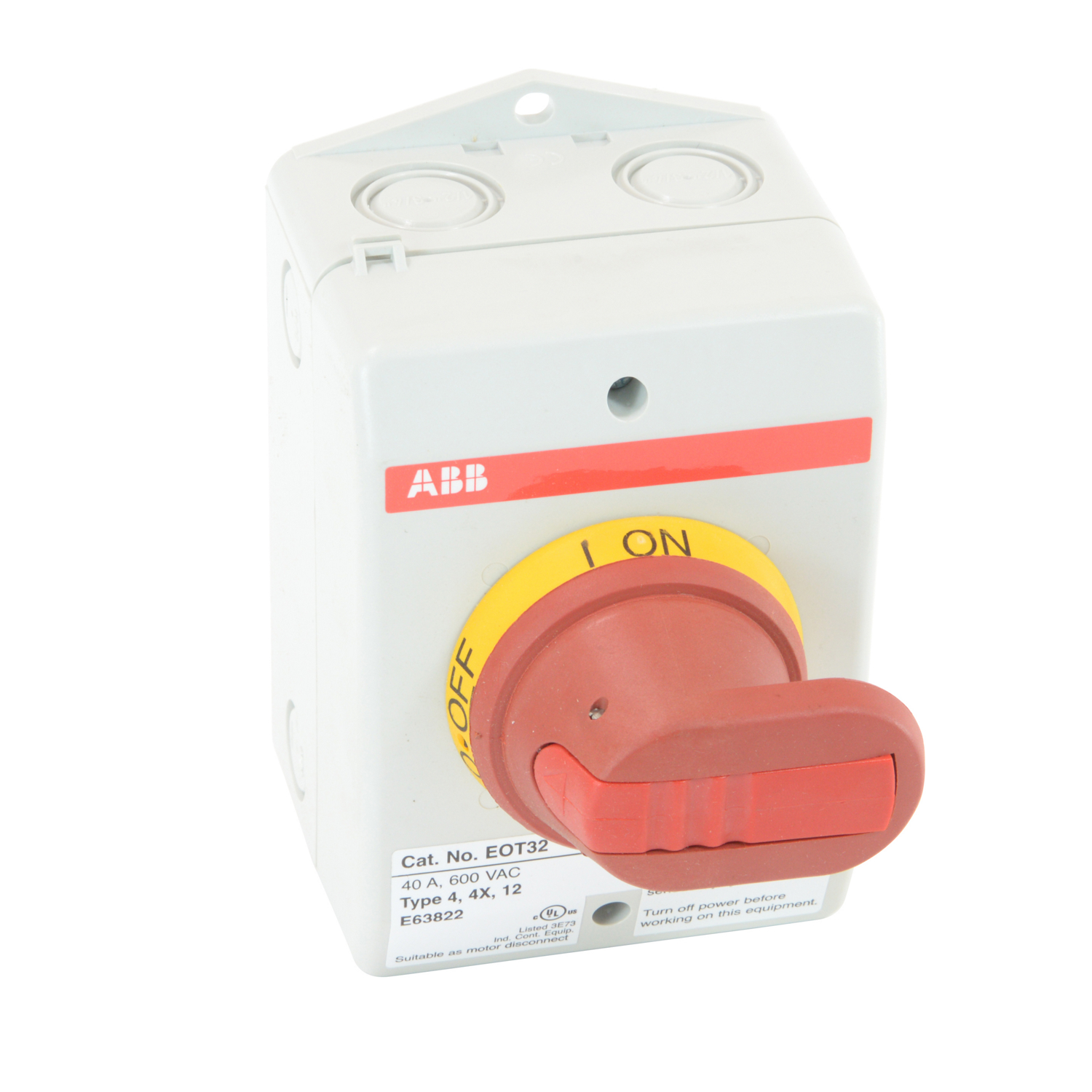 Product image for 3P SW 40A NF N4/4X, 1NO AUX, RED