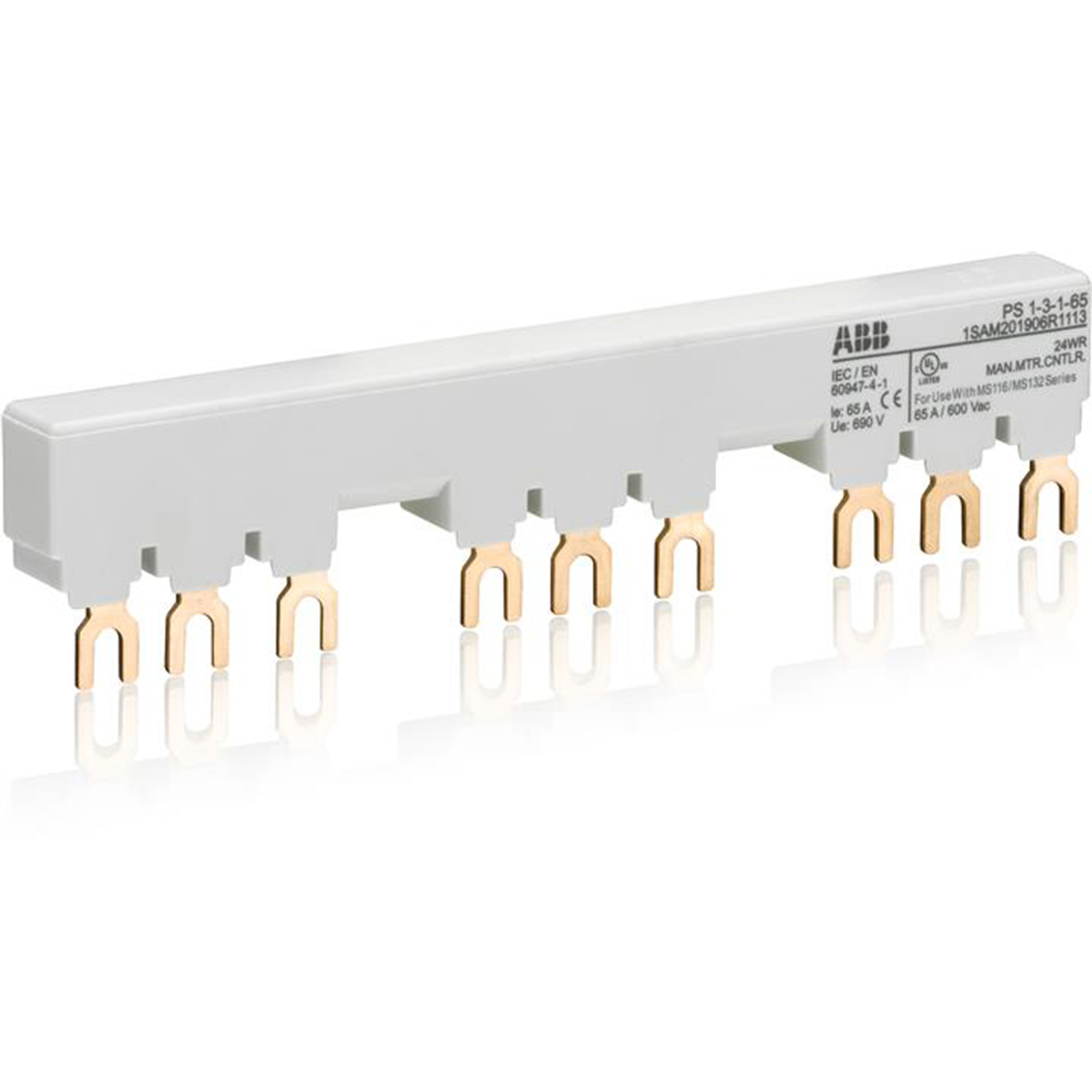 Product image for MS116/132 BUSBAR, 3PH, 65A, 3 MOD