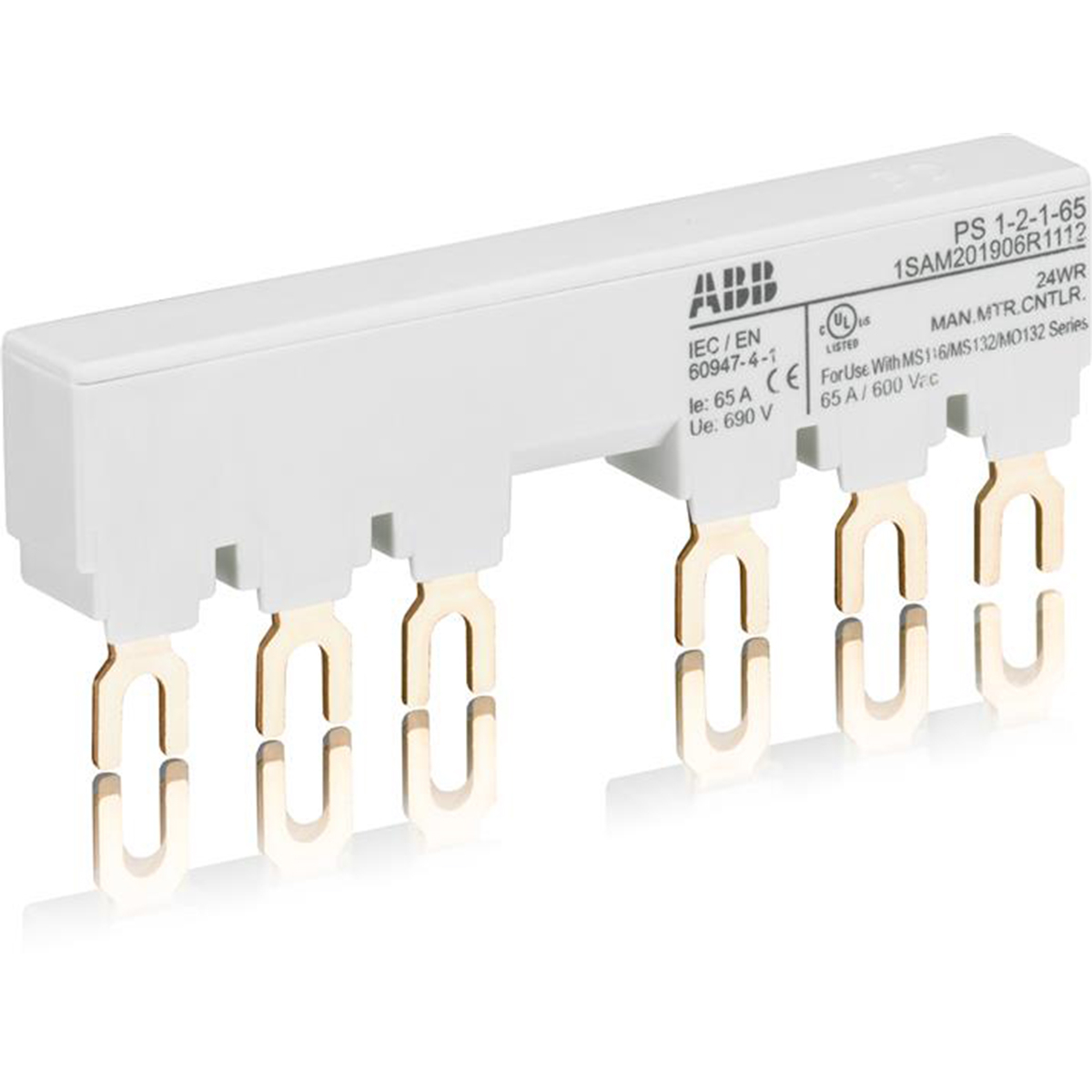 Product image for MS116/132 BUSBAR 3PH 65A, 2 MODULE