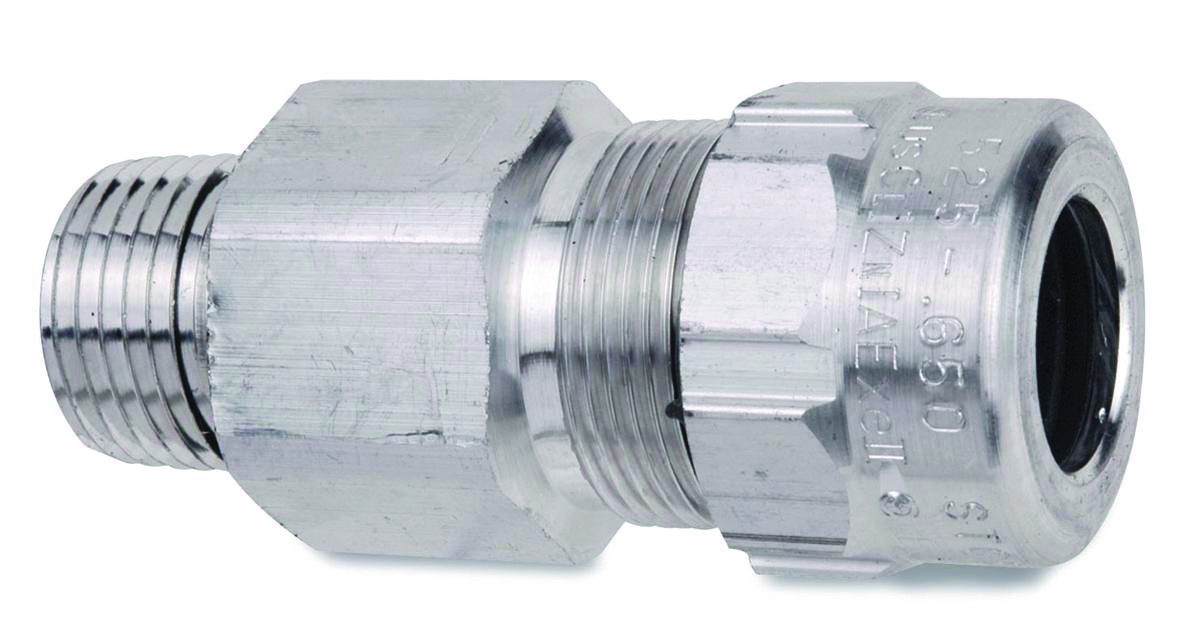 ABB ST075-468 Star Teck® Cable Gland 3/4 in 1.025 - 1.205 in Straight,  Jacketed Aluminum Silver