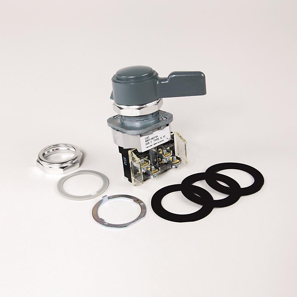 Product image for Switch selector 1NO-1NC spring return from right red wing lever