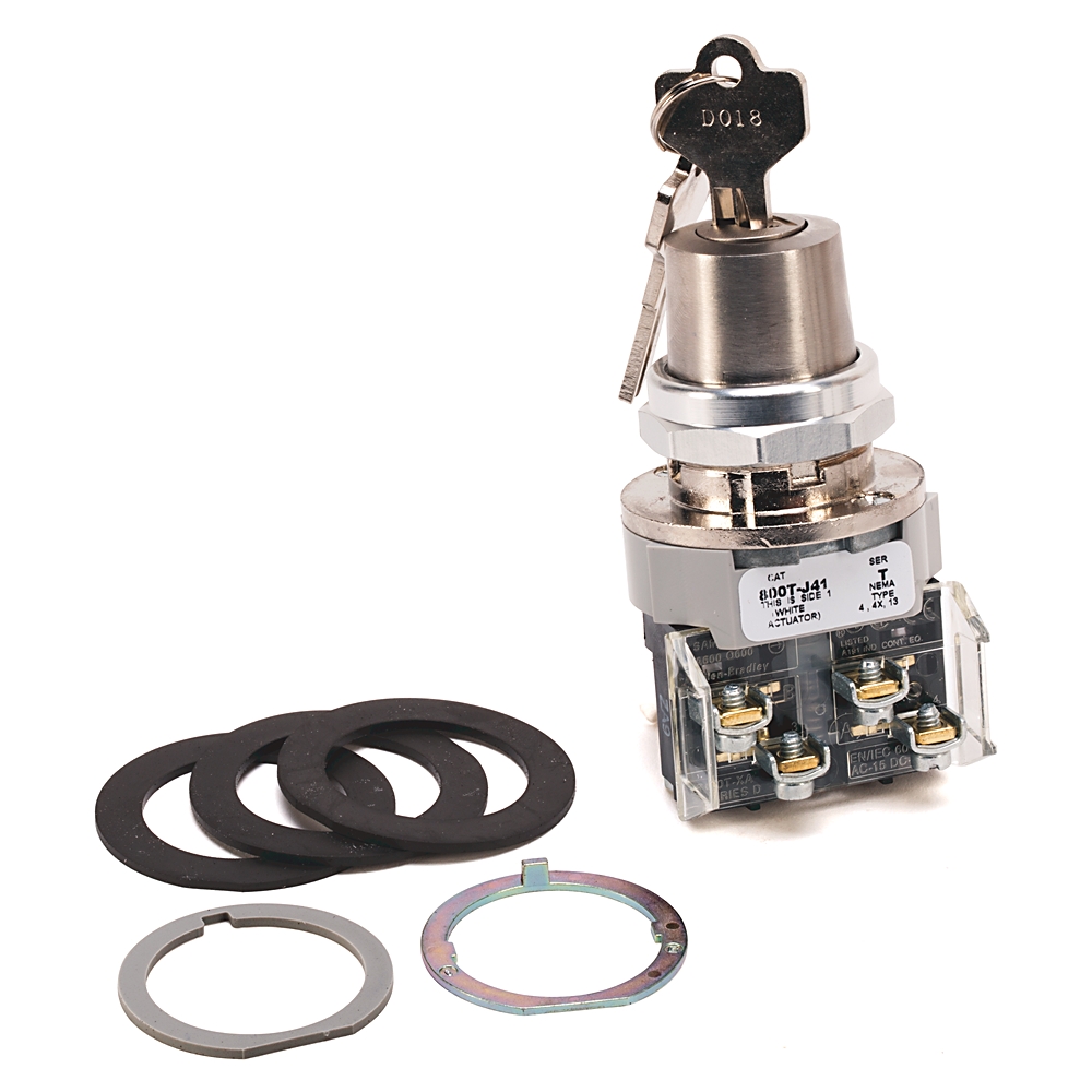 Product image for Selector 3POS 30mm 2contactor CLE RAPPEL