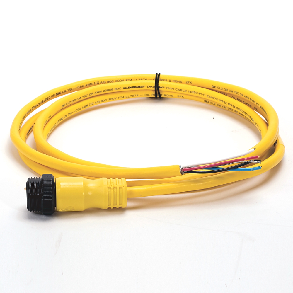 ABRA 1485R-P2M5-C DNET CORDSET 2MTR MALE STR MINI TO COND THIN YEL