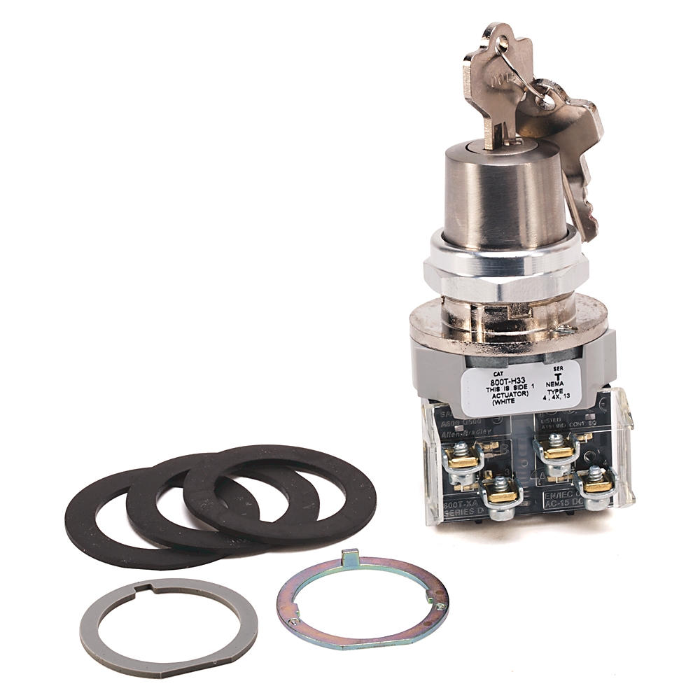 Product image for ABRA 800T-H3120 SWITCH SELECTOR 2POSITION NON ILLUM KEY REM LEFT MAINTAINED KEY T171 CYLINDER LOCK OPERATOR