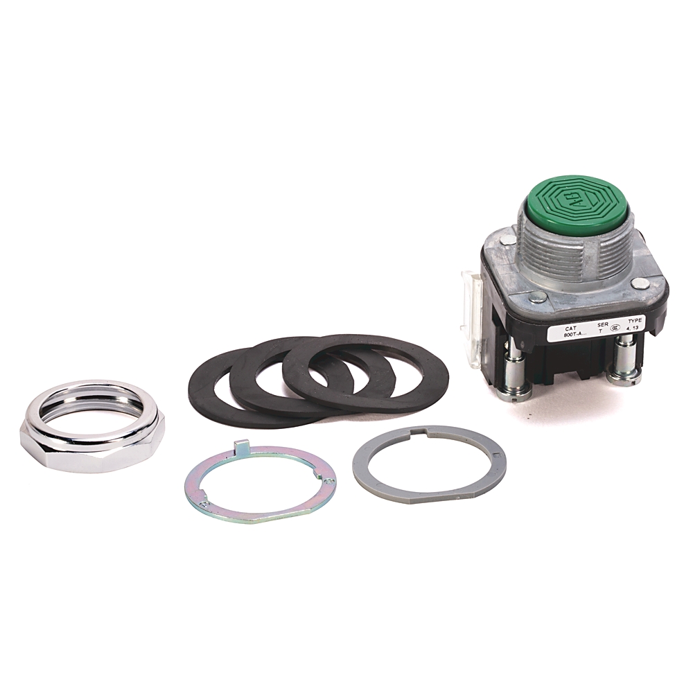 Product image for ABRA 800T-A1D1 PUSHBUTTON FLUSH GREEN 1NO