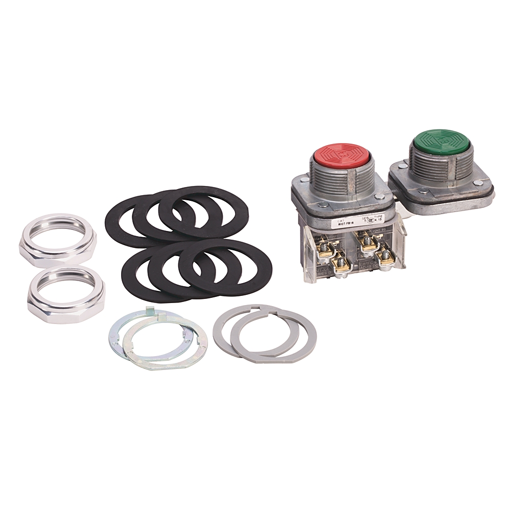 Product image for ABRA 800T-GB16A PUSHBUTTON FLUSH GREEN EXT RED MP