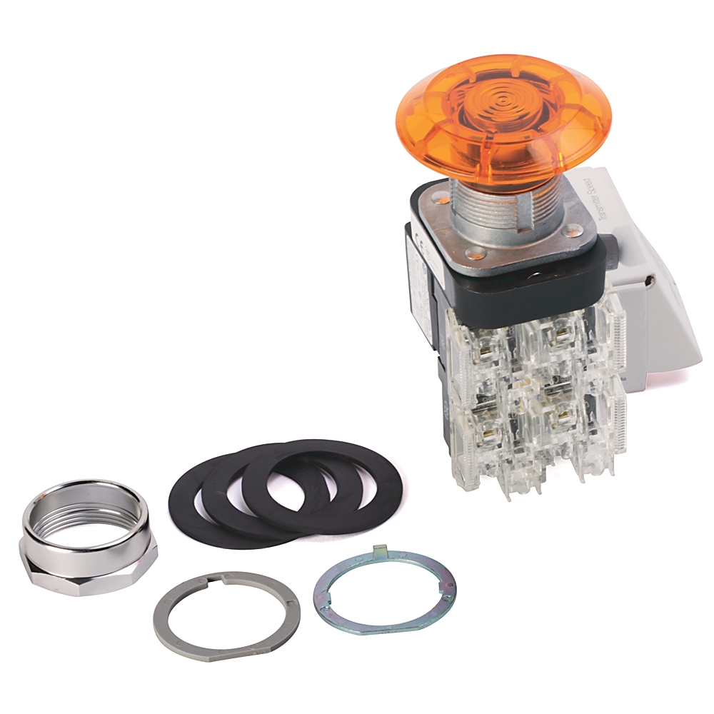Product image for Pushbutton push-pull 1NO-1NCLB jumbo mushroom head 120VAC red
