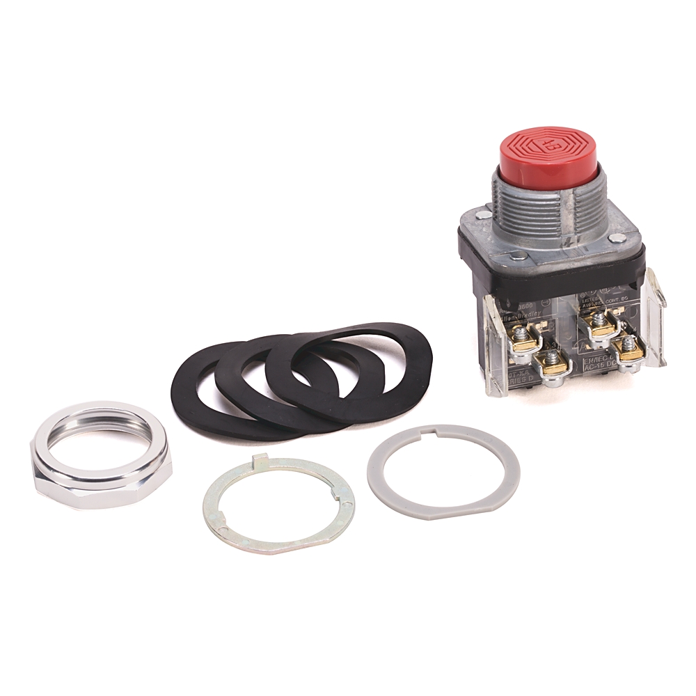Product image for ABRA 800T-B6D2 PUSHBUTTON RED EXTENDED 1NC