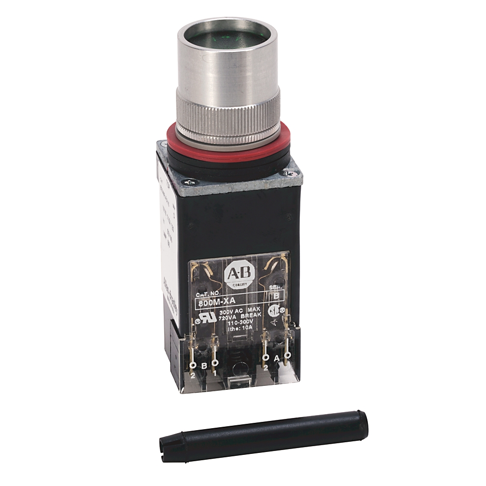 Product image for Pushbutton 1NO-1NC flush head standard transformer 120VAC large screw white