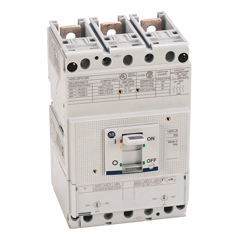Product image for MCCB J-frame thermal-magnetic trip 3P 25kA 120AMP