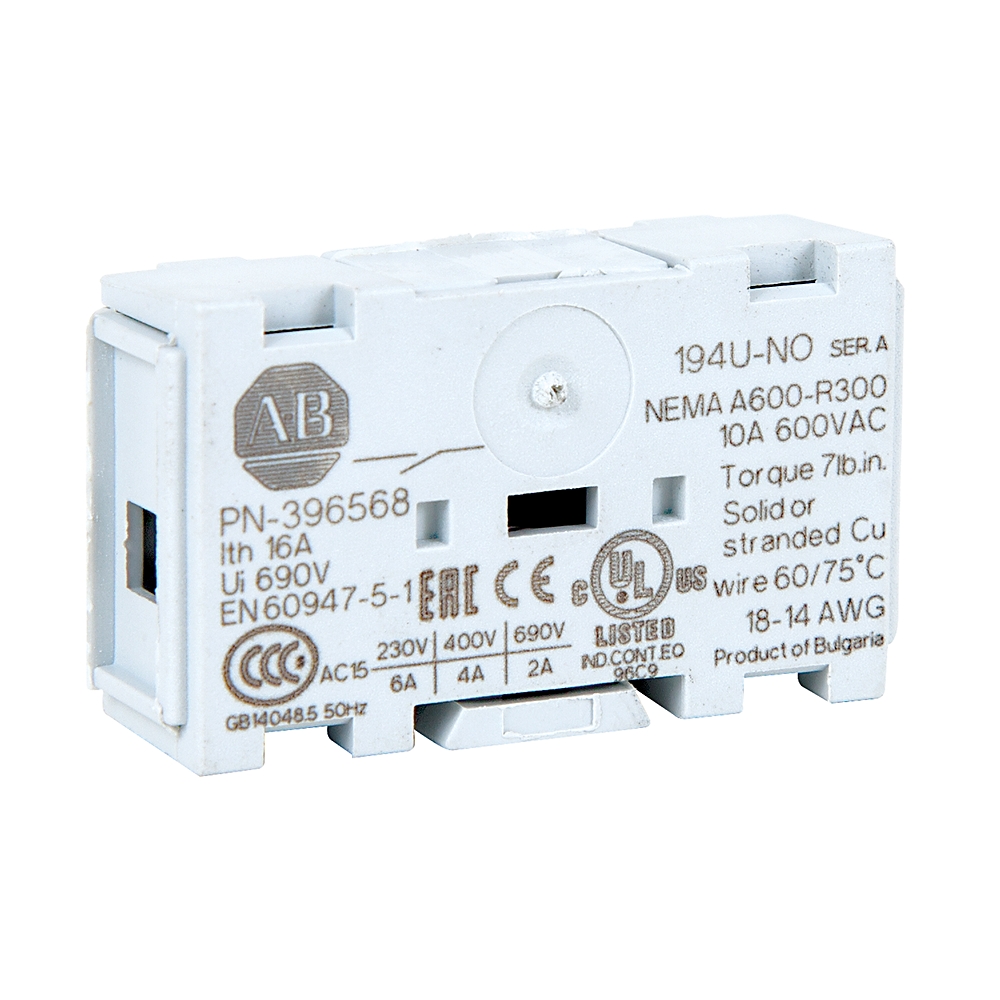 Product image for ABRA 194U-NO CONTACT AUXILIARY 1NO