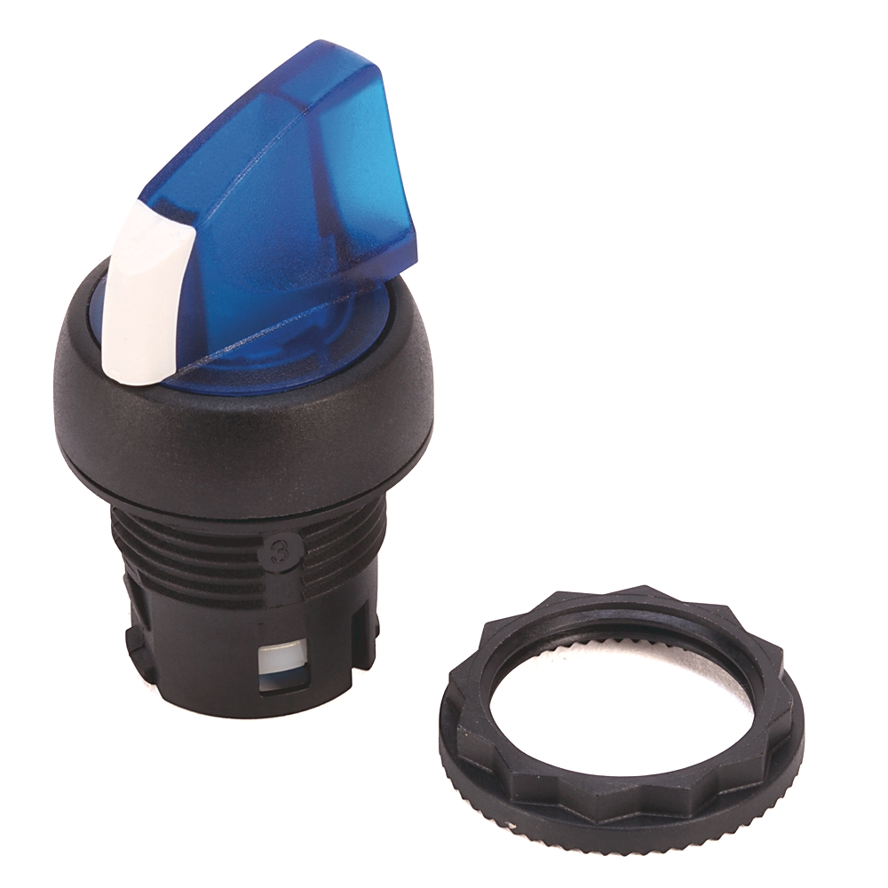 Product image for ABRA 800FP-LSM23 SWITCH SELECTOR 2POSITION ILLUM GREEN PLASTIC 22.5MM
