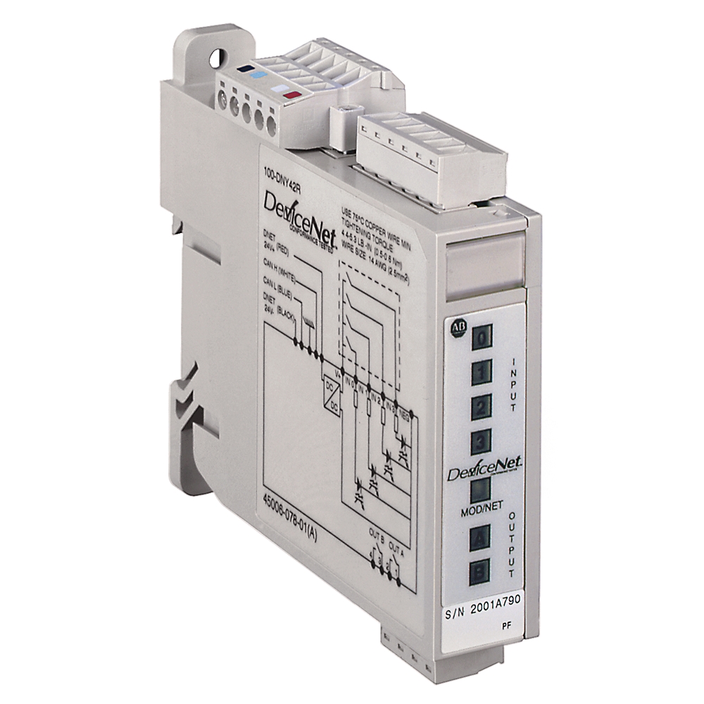 Product image for Devicenet starter auxiliary 4-input 24V 2-relay output