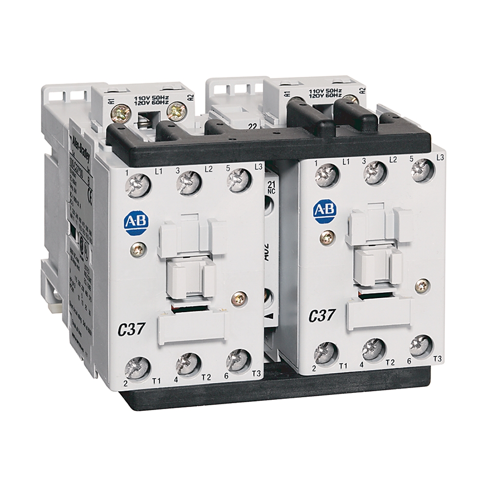 Product image for ABRA 104-C09EJ22 CONTACTOR IEC 9A REVERSING 24VDC 1NO 1NC AUX CONTACT W/ ELECTRONIC DIODE