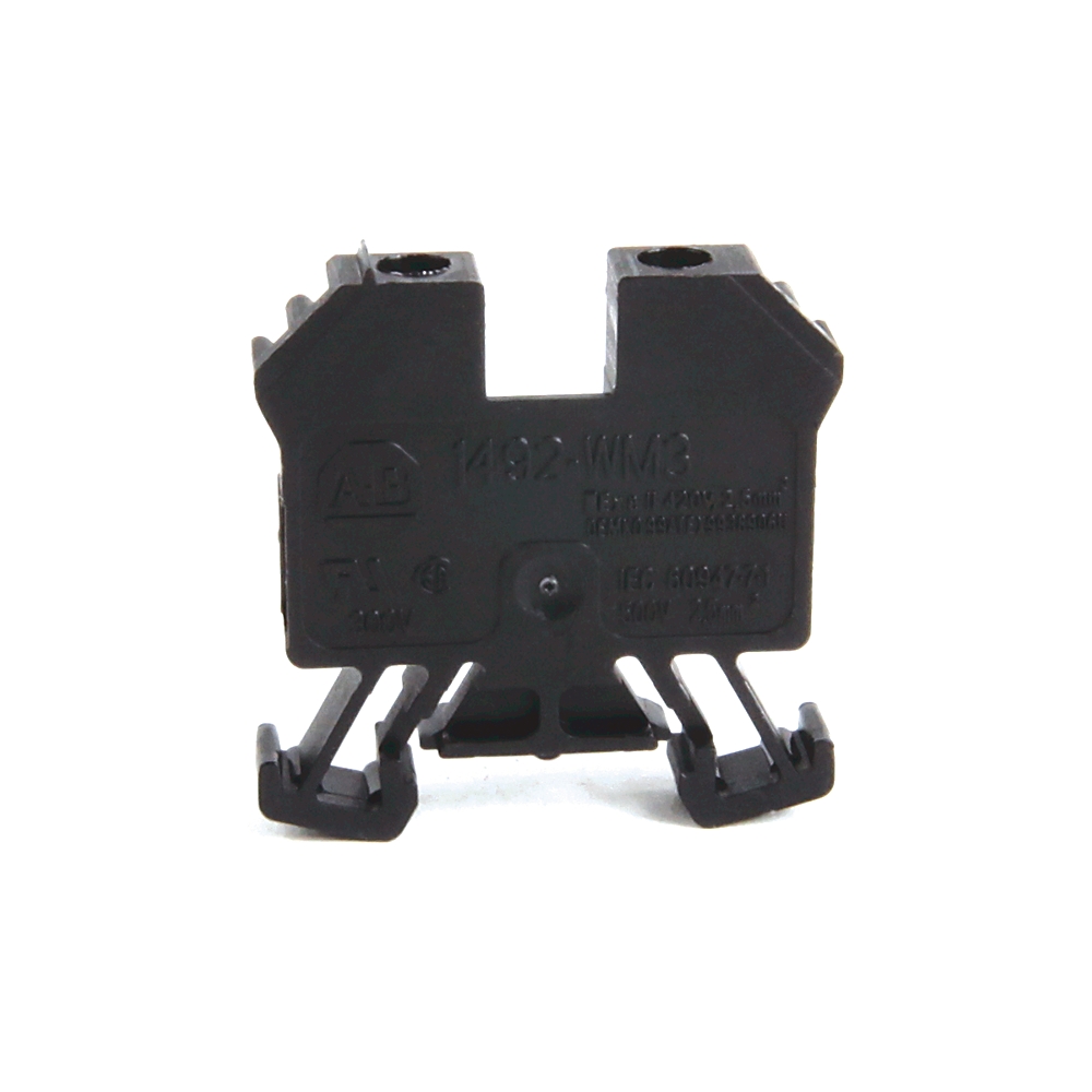 Product image for Block terminal mini 1-circuit screw 14-22AWG 15A 300V black